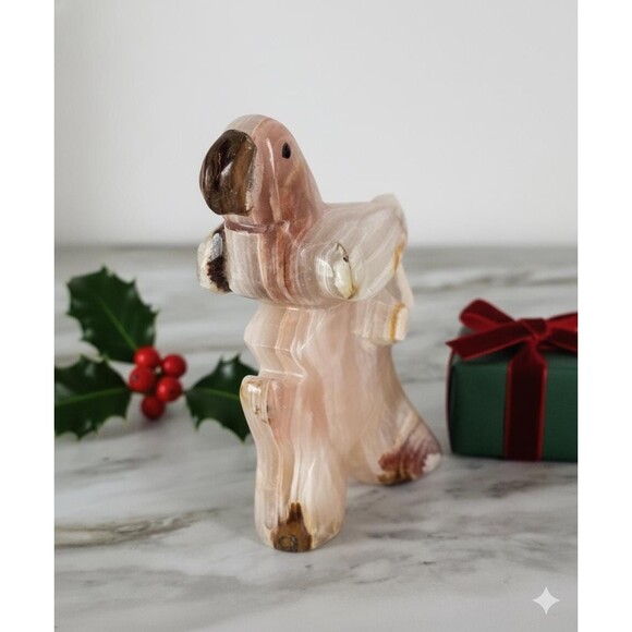 Handmade Marble Parrot Figurine, Christmas Gift, Unique Stone Animal Sculpture - Picture 6 of 16